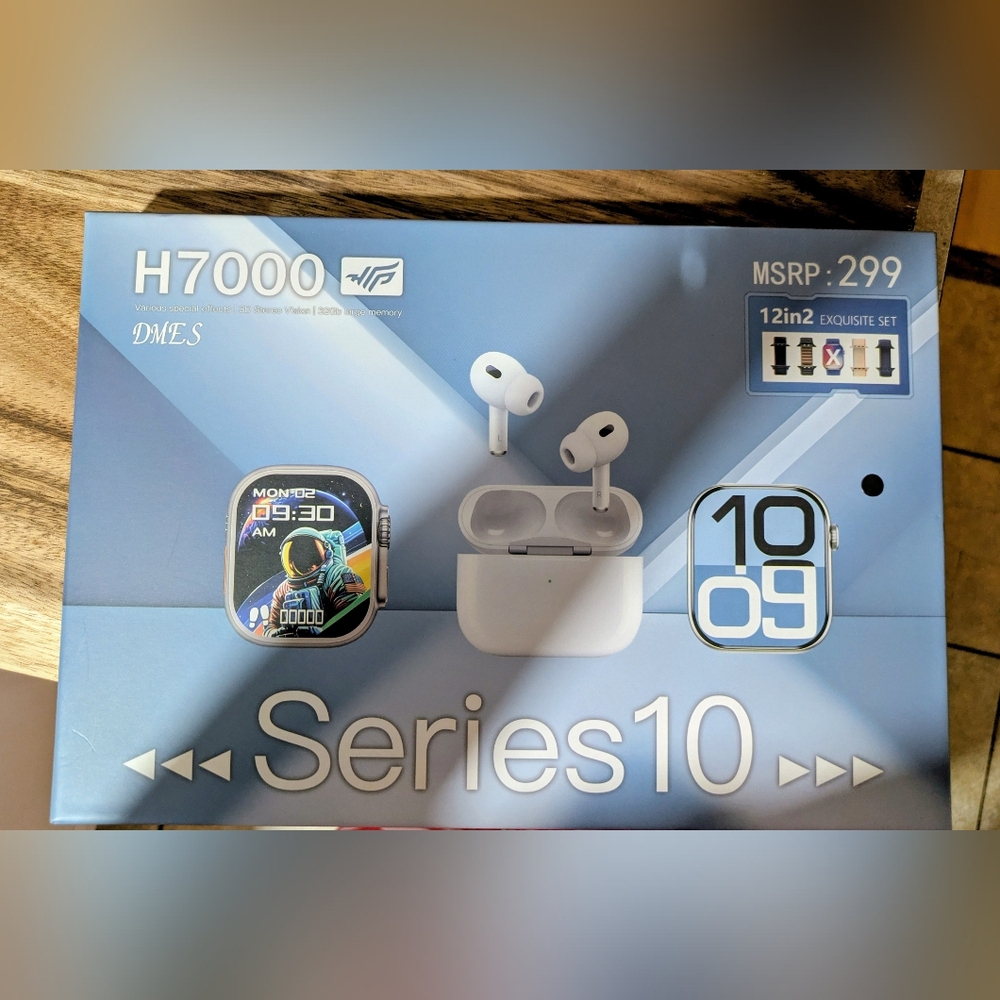Series10 Wireless Earbuds and Smartwatch Set - White